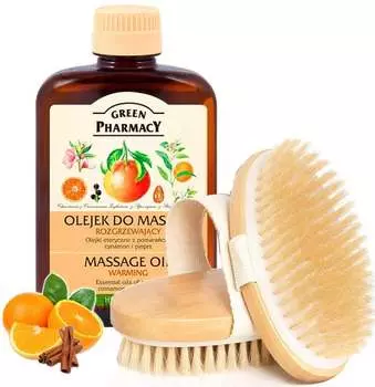 Антицеллюлитная сухая массажная щетка cocoSpa До и после SET