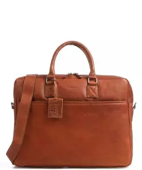 Антикварная сумка для ноутбука Avery 17 дюймов из зерненой кожи Burkely, коричневый