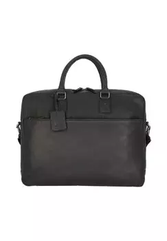 Антикварный кожаный портфель Avery с отделением для ноутбука 46 см BURKELY, черный