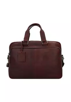 Антикварный кожаный портфель Avery с отделением для ноутбука 40 см BURKELY, коричневый