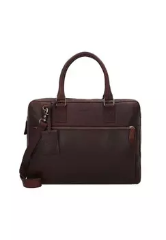 Антикварный кожаный портфель Avery с отделением для ноутбука 38 см BURKELY, коричневый