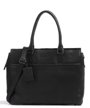 Антикварный портфель Avery 15 дюймов из зерненой кожи Burkely, черный