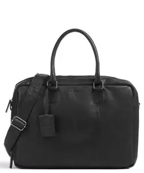 Антикварный портфель Avery 15 дюймов из зерненой кожи Burkely, черный