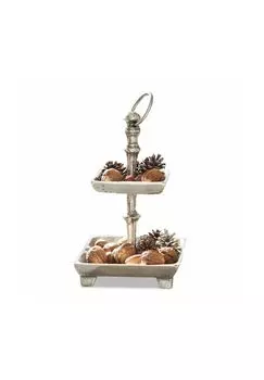 Антия старинная серебряная подставка для торта Loberon, antiksilber