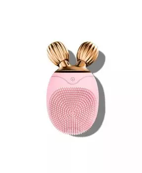 Антивозрастная кисть для очищения лица + валик Luce, цвет Pink