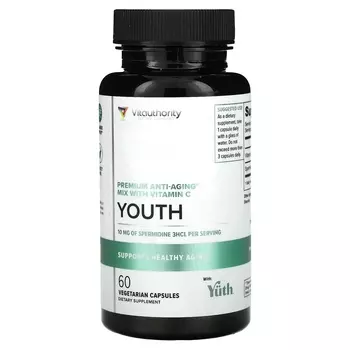 Антивозрастная смесь Vitauthority Youth Premium с витамином С, 60 капсул