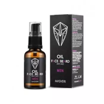 Антивозрастное масло для лица и бороды, 30 мл Masveri