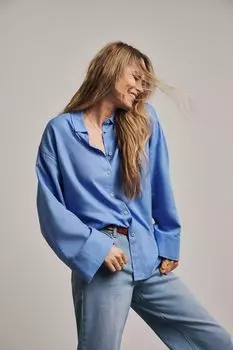 Антология льняной рубашки Jd Williams, синий