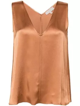 Antonelli атласный топ с V-образным вырезом, коричневый