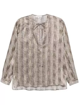 Antonelli блузка с графичным принтом, коричневый