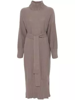 Antonelli платье миди с поясом, коричневый