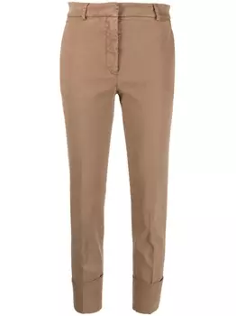 Antonelli укороченные брюки чинос узкого кроя, коричневый