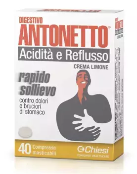 Antonetto Пищеварительная кислотность и рефлюкс, добавка со вкусом лимона, 40 таблеток Digestivo Antonetto