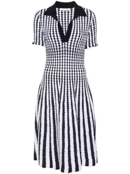 Antonino Valenti полосатое платье миди из сирсакера, синий