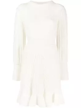 Antonino Valenti трикотажное платье с объемными рукавами, белый