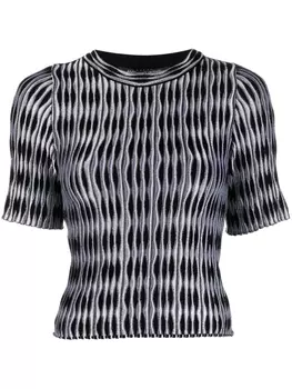 Antonino Valenti трикотажный топ с узором зигзаг, черный