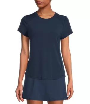 Antonio Melani Active Balance Впитывающая влагу рубашка свободного кроя с круглым вырезом и короткими рукавами, синий