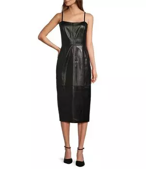 Antonio Melani Kim Кожаное платье-футляр, черный