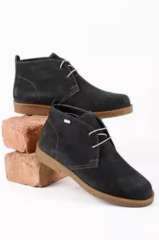 АНТРАЦИТОВЫЕ женские повседневные ботинки Оксфорд из натуральной кожи на резиновой подошве со шнуровкой 51456 GNDER(R)