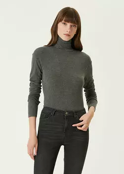 Антрацитовая футболка с длинным рукавом American Vintage