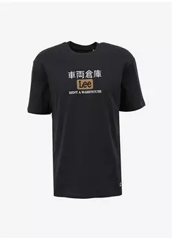 Антрацитовая мужская футболка с круглым вырезом L241182003 Футболка свободного кроя Lee, антрацитовый