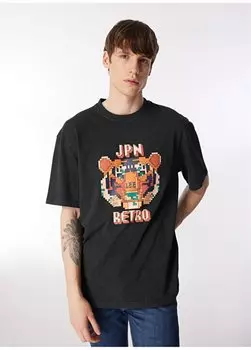 Антрацитовая мужская футболка с круглым вырезом L241188003 Футболка свободного кроя Lee, антрацитовый