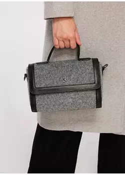 Антрацитовая женская покрытая сумочка Fabrika