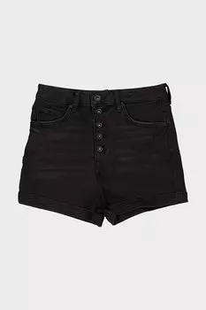 Антрацитовые джинсовые шорты с нормальной талией и пуговицами C 4534-066 CROSS JEANS