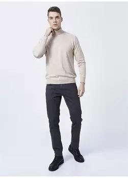 Антрацитовые мужские брюки узкого кроя с нормальной талией Altnyldz Classic