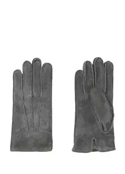 Антрацитовые мужские кожаные перчатки Mazzoleni Gloves