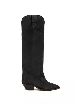 Антрацитовые женские кожаные ботинки Isabel Marant