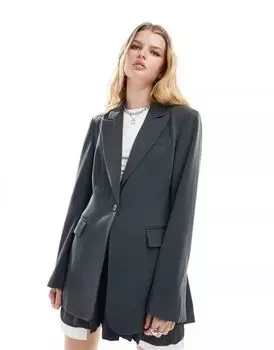 Антрацитовый блейзер ASOS с вырезом на спине