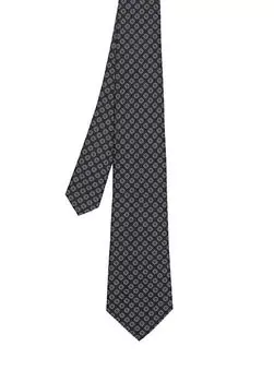 Антрацитовый шелковый галстук Canali, серый