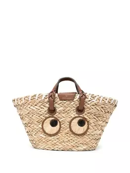Anya Hindmarch соломенная сумка Eyes, коричневый