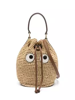 Anya Hindmarch сумка-ведро с аппликацией Eyes, нейтральный цвет