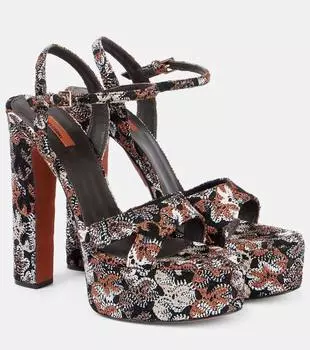 Анжела Рашель ламе платформенные сандалии Missoni, коричневый