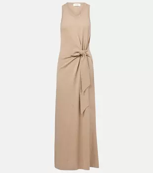 Анжелин платье макси из хлопка и кашемира Lisa Yang, Biscotti