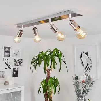 »Anzo« Потолочный светильник с 4 лампами из металла матового цвета никель/хром. hofstein