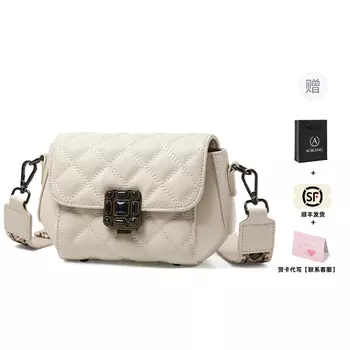 AOKANG Сумка через плечо из коровьей кожи, классическая женская, элегантная, белая/классическая черная