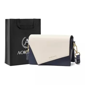 AOKANG Женская сумка через плечо, Кремово-белый с синим