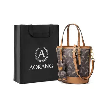 AOKANG Женская сумка, Орех абрикос (орнамент мишки)