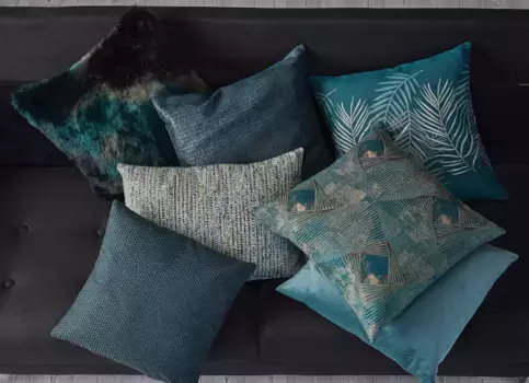 АПЕЛЬТ декоративная подушка "1104", чехол без наполнения, 1 шт APELT 40х40 см, цвет petrol + unifarben