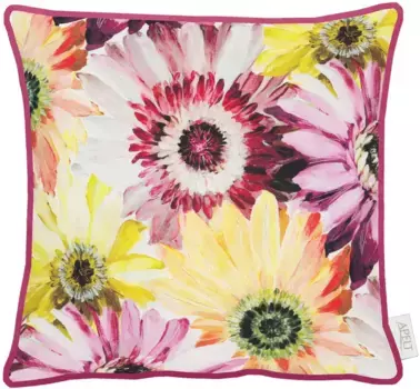 АПЕЛЬТ декоративная подушка "1700", чехол с наполнителем, 1 шт APELT 39х39 см, розовый/желтый
