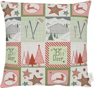 АПЕЛЬТ декоративная подушка "2502", чехол с наполнителем, 1 шт APELT 45х45 см, красный/зеленый/бежевый