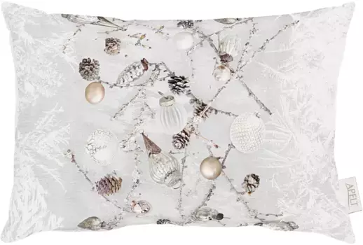 АПЕЛЬТ декоративная подушка "2603", чехол с наполнителем, 1 шт APELT 45х45 см, белый/бежевый