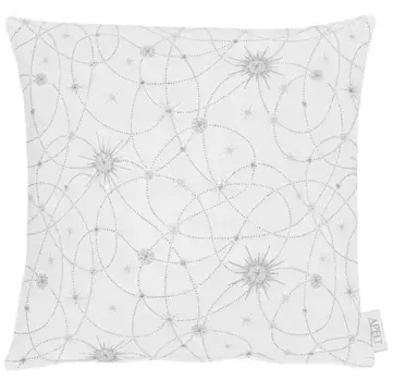 АПЕЛЬТ декоративная подушка "3009", чехол с наполнителем, 1 шт APELT 39х39 см, серебристый/белый