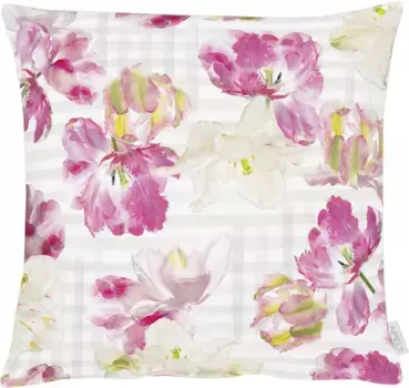 АПЕЛЬТ декоративная подушка "6405", с ранункулюсом, чехол без наполнителя, 1 шт APELT 49х49 см, цвет natur/pink/rosa + geblmt