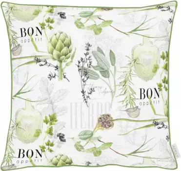 АПЕЛЬТ декоративная подушка "7188", чехол без наполнения, 1 шт APELT 49х49 см, зеленый/белый