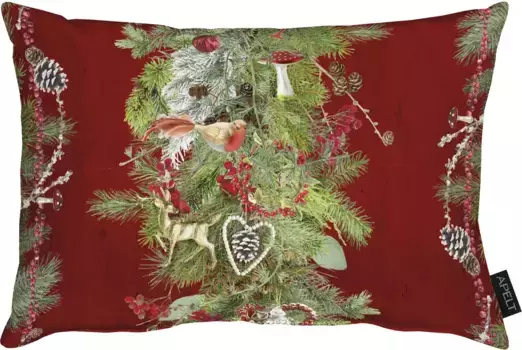 АПЕЛЬТ декоративная подушка "9529", чехол с наполнителем, 1 шт APELT 48х48 см, красный/зеленый