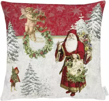 АПЕЛЬТ декоративная подушка "9533", чехол с наполнителем, 1 шт APELT 45х45 см, красный